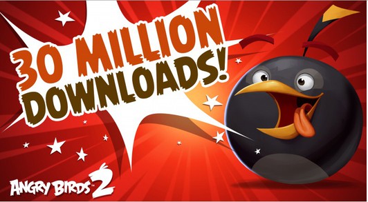 Angry Birds 2 - более 30 миллионов скачиваний!
