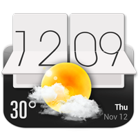 Погода и часы стиль HTC Sense